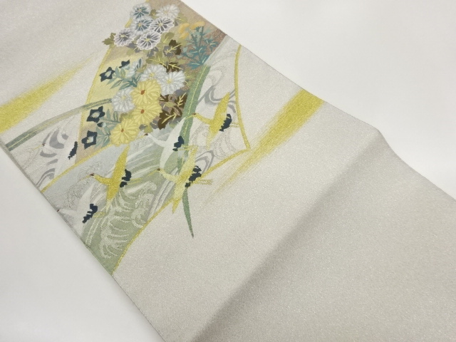 JAPANESE NAGOYA OBI / WOVEN CRANES